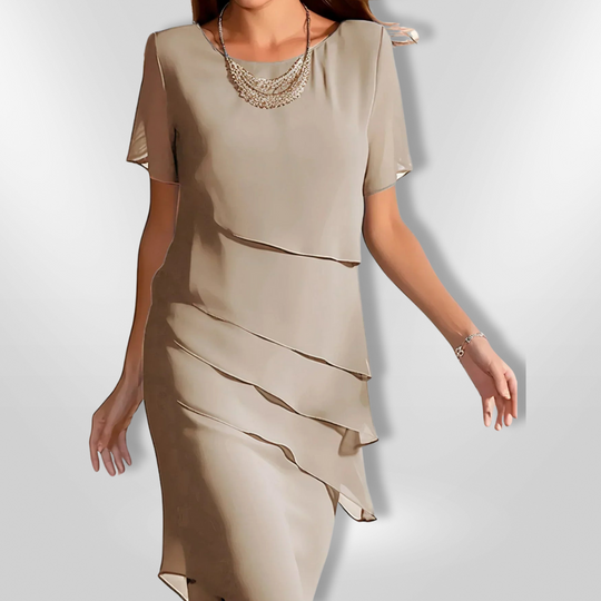 Robe Élégante Femme en Chiffon à Couches Superposées 5