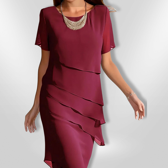 Robe Élégante Femme en Chiffon à Couches Superposées 6