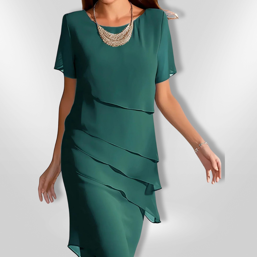 Robe Élégante Femme en Chiffon à Couches Superposées 7