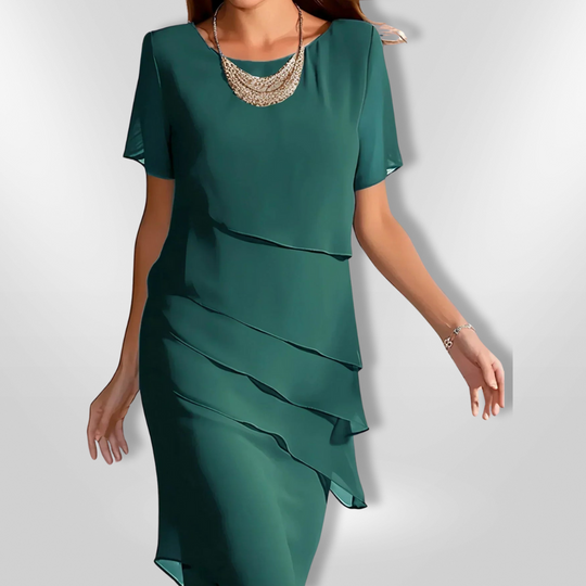 Robe Élégante Femme en Chiffon à Couches Superposées 7