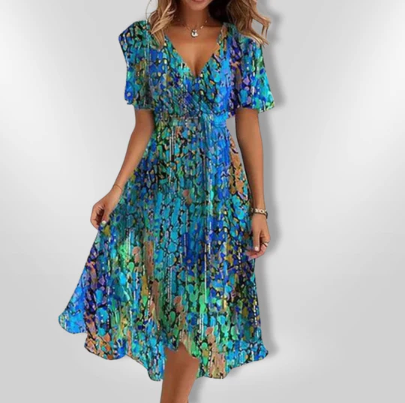 Robe Élégante pour Femme Style Asymétrique Tissu Léger 0