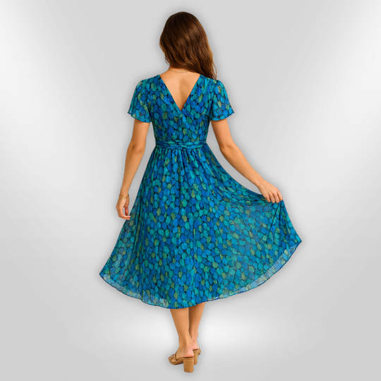 Robe Élégante pour Femme Style Asymétrique Tissu Léger 2