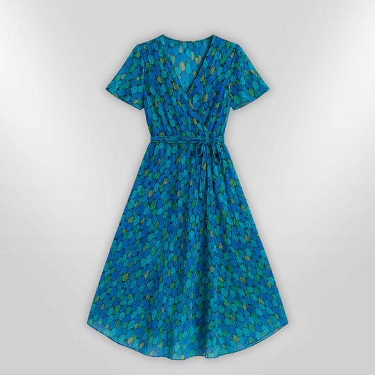 Robe Élégante pour Femme Style Asymétrique Tissu Léger 3