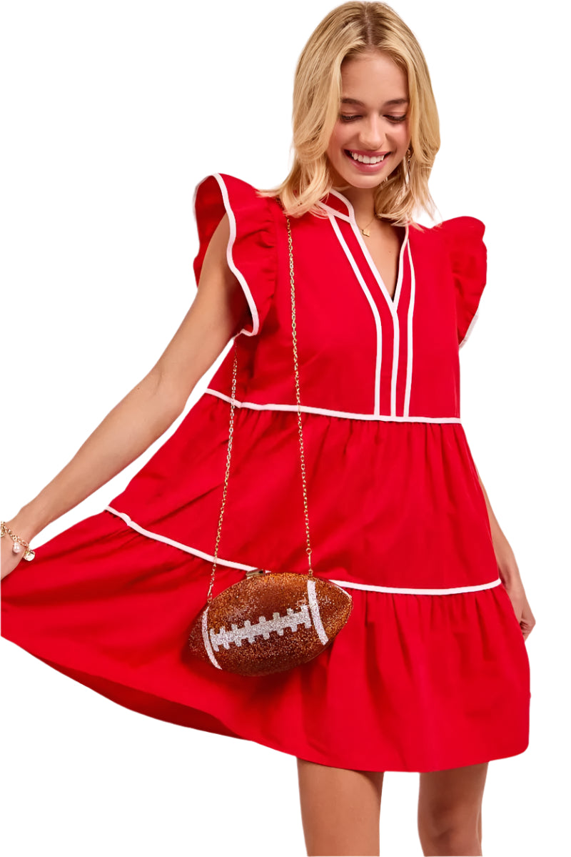 Robe Femme À Volants Thème Jour de Match Coton 0