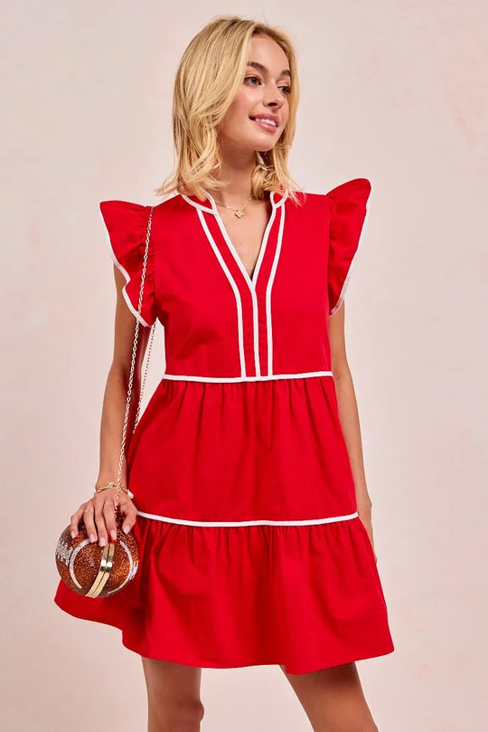 Robe Femme À Volants Thème Jour de Match Coton 1