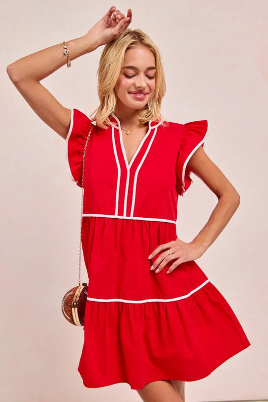 Robe Femme À Volants Thème Jour de Match Coton 3