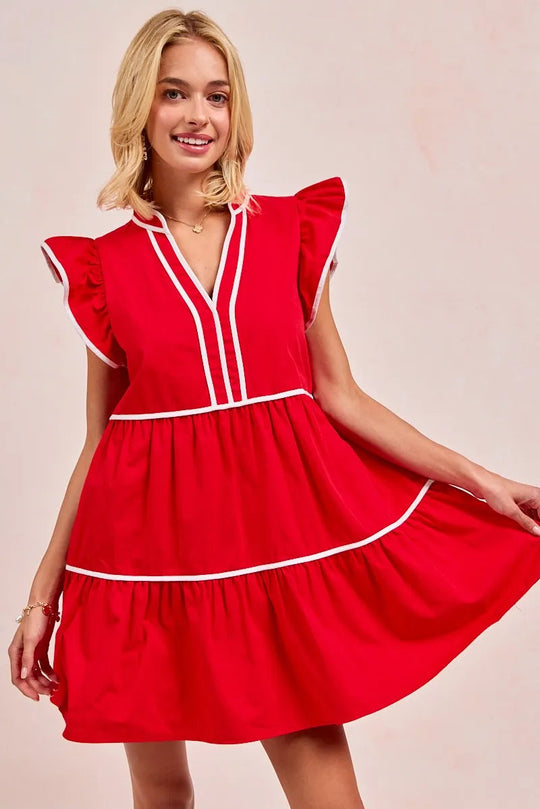 Robe Femme À Volants Thème Jour de Match Coton 5