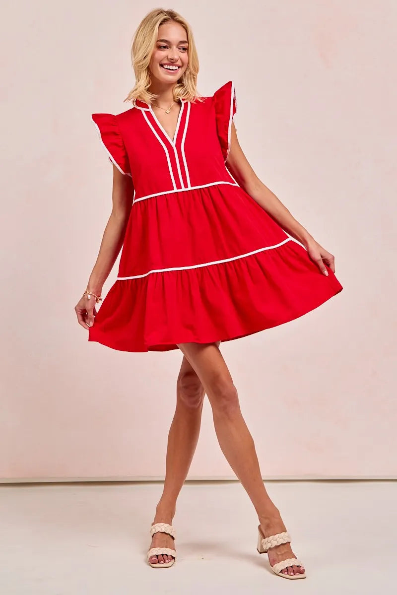 Robe Femme À Volants Thème Jour de Match Coton 6