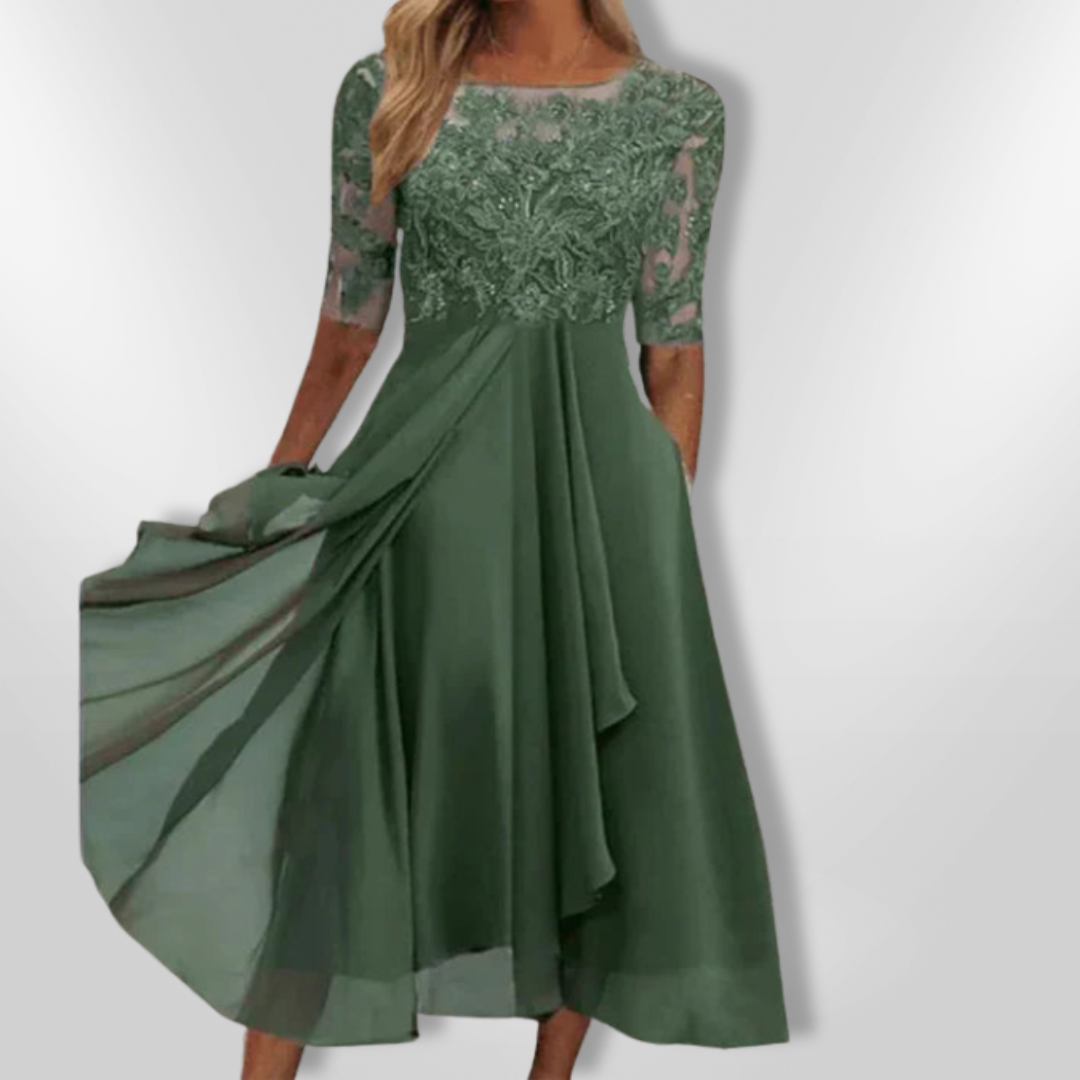 Robe Femme Asymétrique en Dentelle pour Soirée Élégante 0