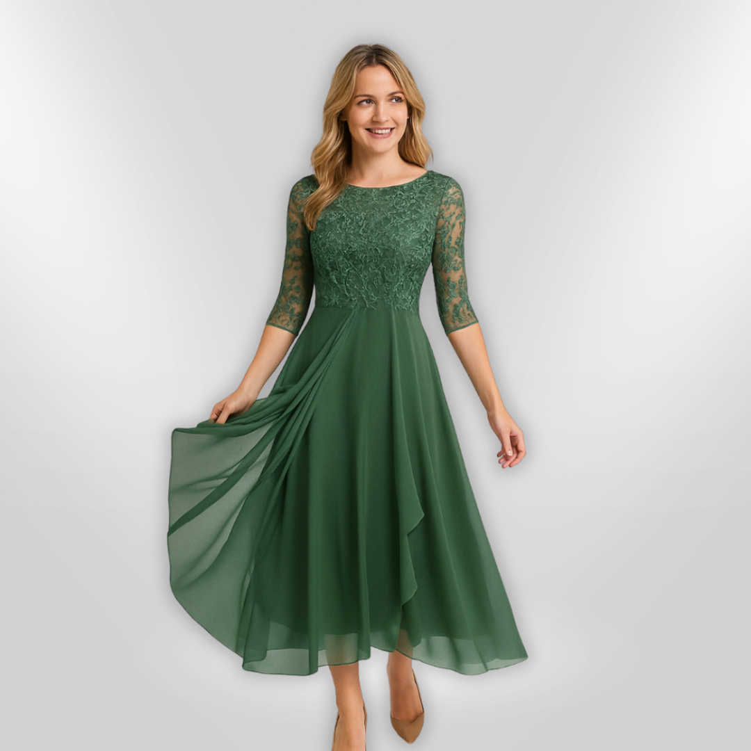 Robe Femme Asymétrique en Dentelle pour Soirée Élégante 1