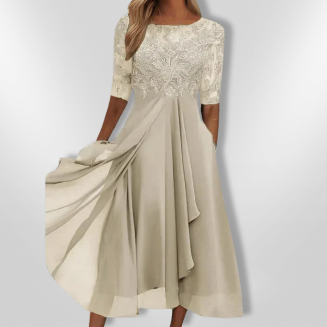 Robe Femme Asymétrique en Dentelle pour Soirée Élégante 5
