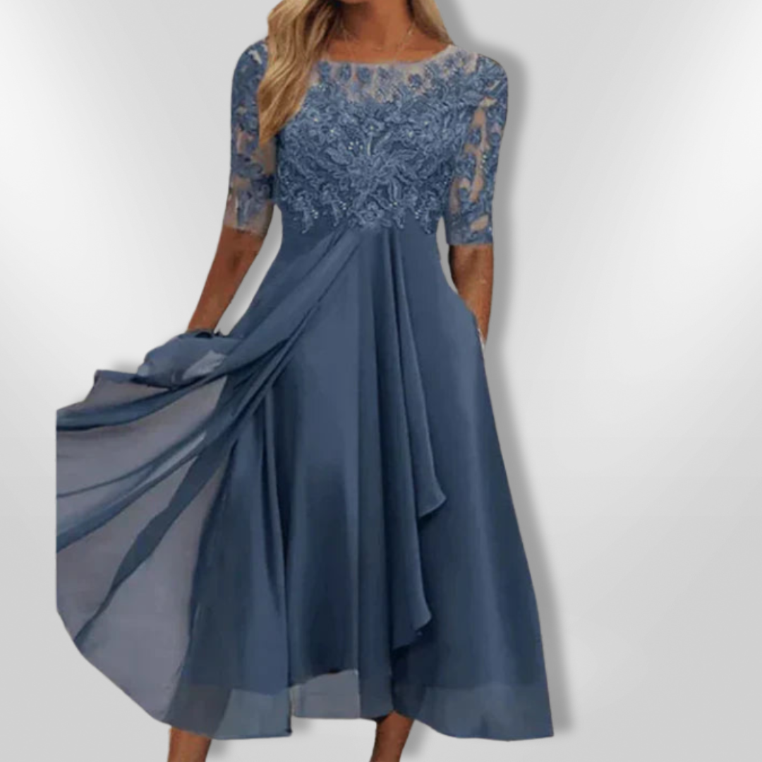Robe Femme Asymétrique en Dentelle pour Soirée Élégante 6