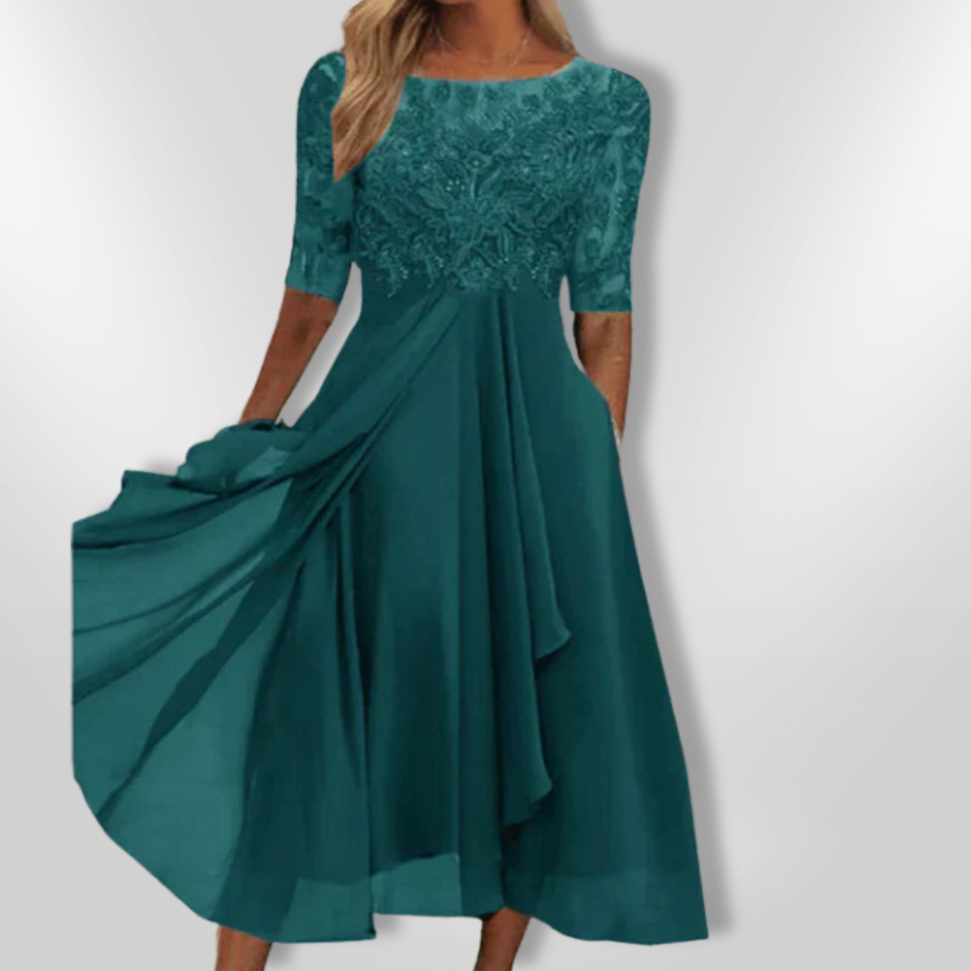 Robe Femme Asymétrique en Dentelle pour Soirée Élégante 8