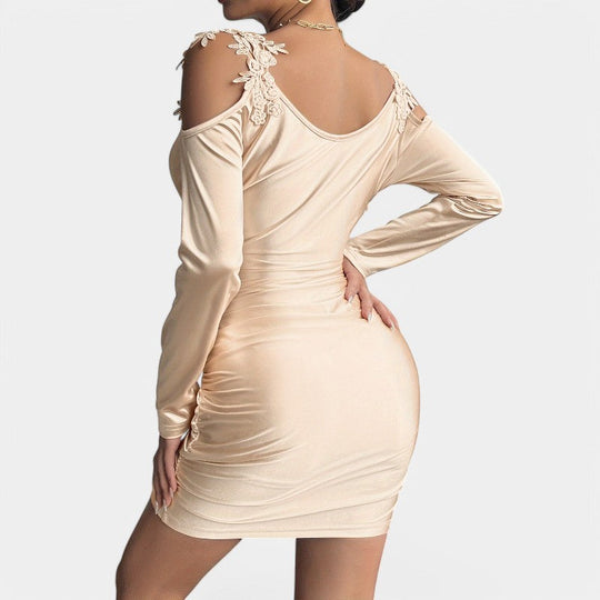 Robe Femme Bodycon Manches Longues Polyester Col en V 6