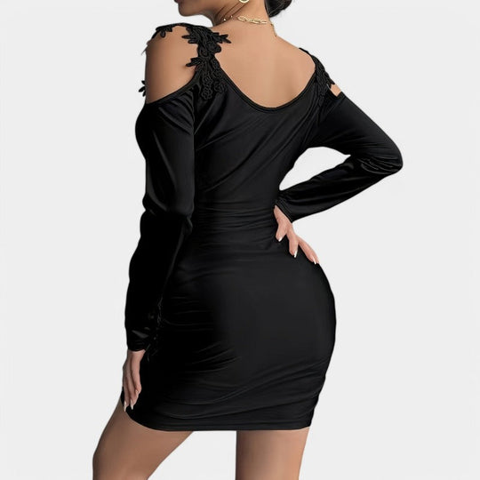 Robe Femme Bodycon Manches Longues Polyester Col en V 8
