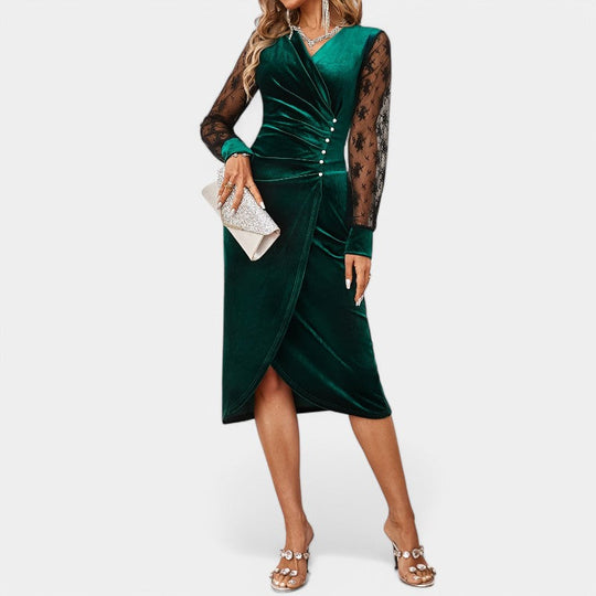 Robe Femme Bodycon en Dentelle Contrastante 3