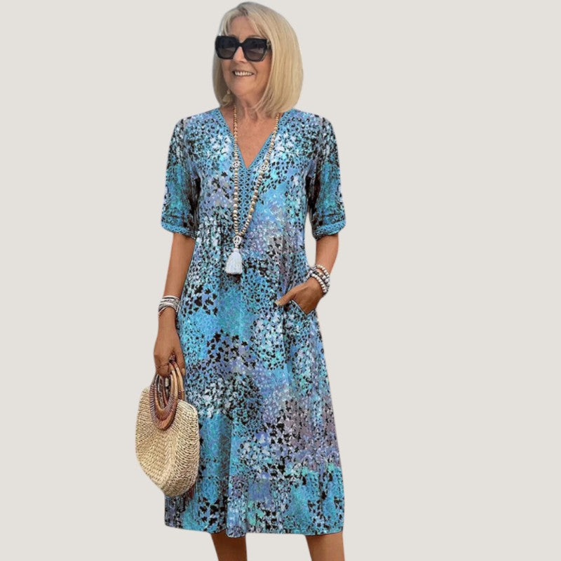 Robe Femme Bohème Fluide Drapée Tissu Léger 2