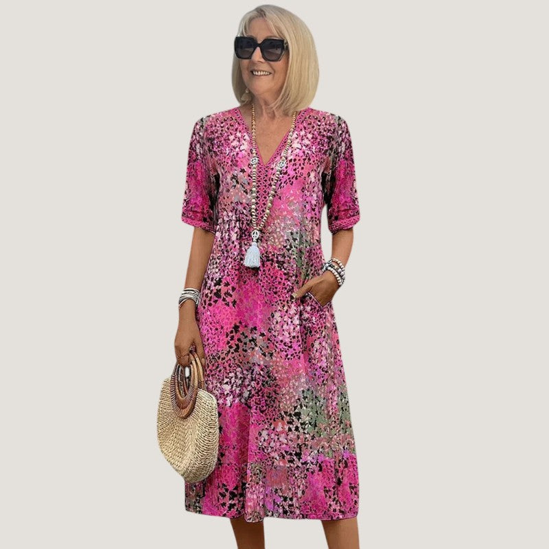 Robe Femme Bohème Fluide Drapée Tissu Léger 3