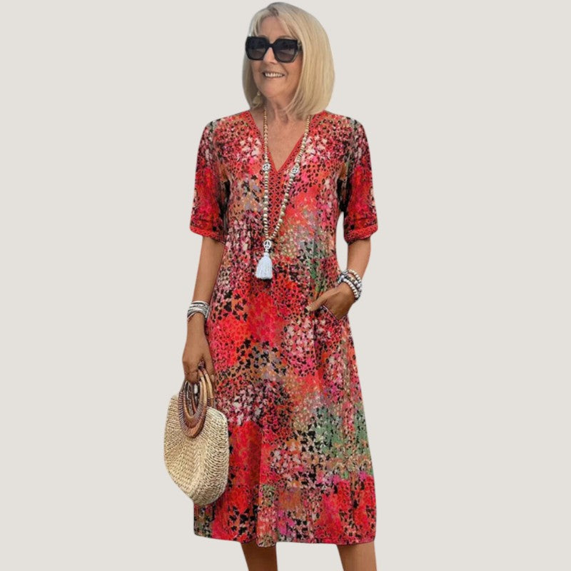 Robe Femme Bohème Fluide Drapée Tissu Léger 4