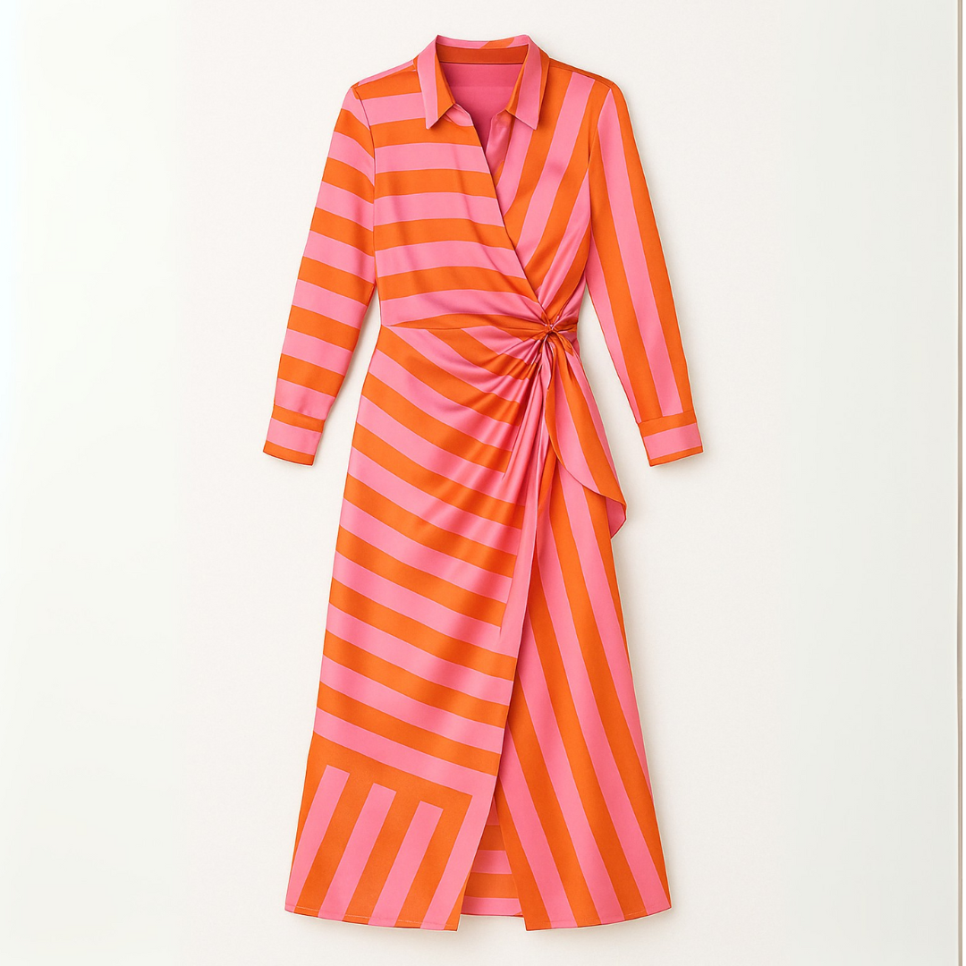 Robe Femme Cache-Cœur Imprimée Tissu Léger Élégante 3