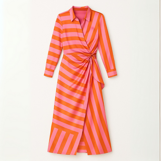 Robe Femme Cache-Cœur Imprimée Tissu Léger Élégante 3