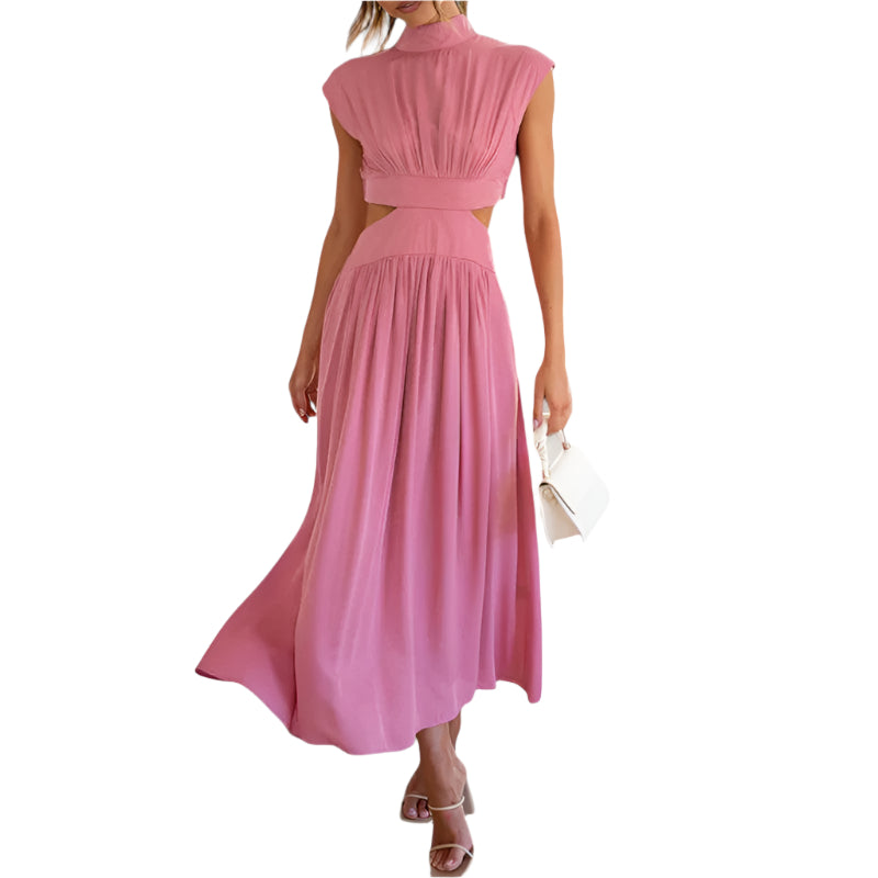 Robe Femme Casual Col Montant Manches Courtes Polyester 0