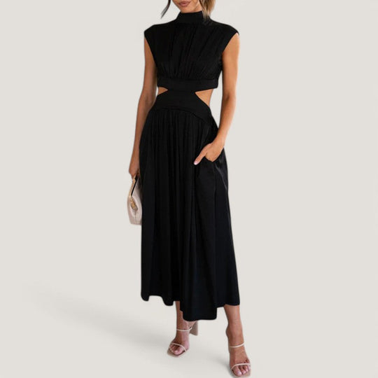 Robe Femme Casual Col Montant Manches Courtes Polyester 3