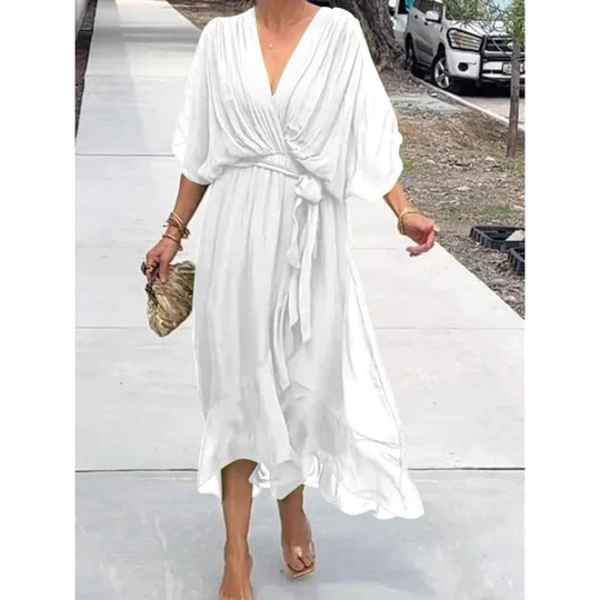Robe Femme Col V Chic 1