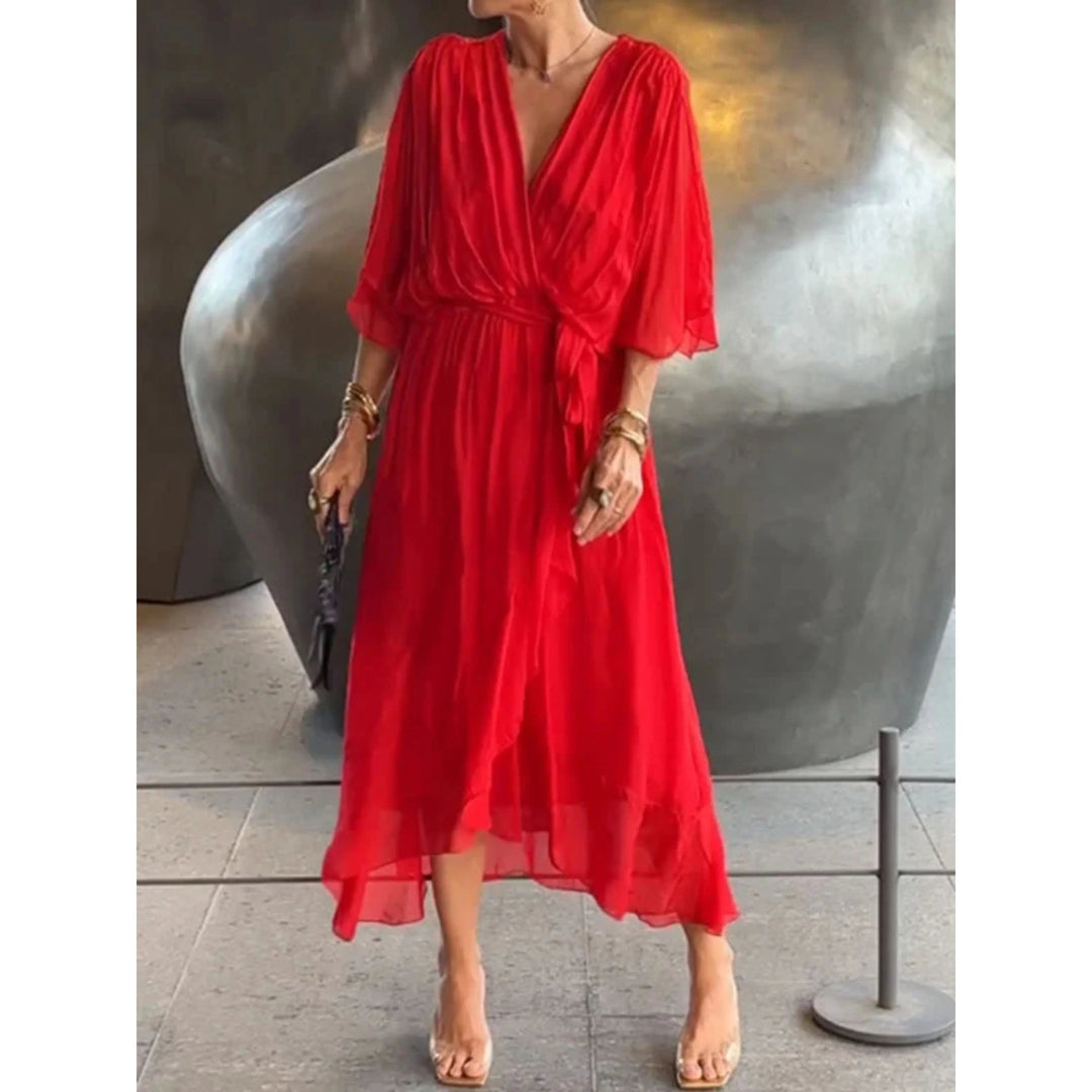 Robe Femme Col V Chic 2