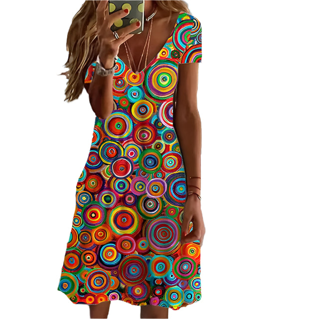 Robe Femme Colorée Décontractée Tissu Léger 0