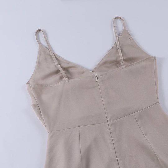 Robe Femme Élégante à Fente Haute en Tissu Doux 7