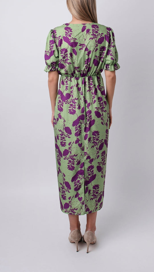 Robe Femme Imprimée à Manches Courtes en Mélange de Coton et Polyester 2
