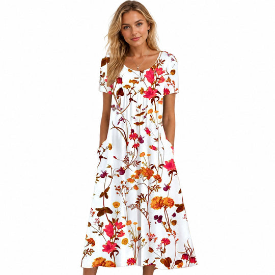 Robe Femme Longue Motif Floral Chic 0