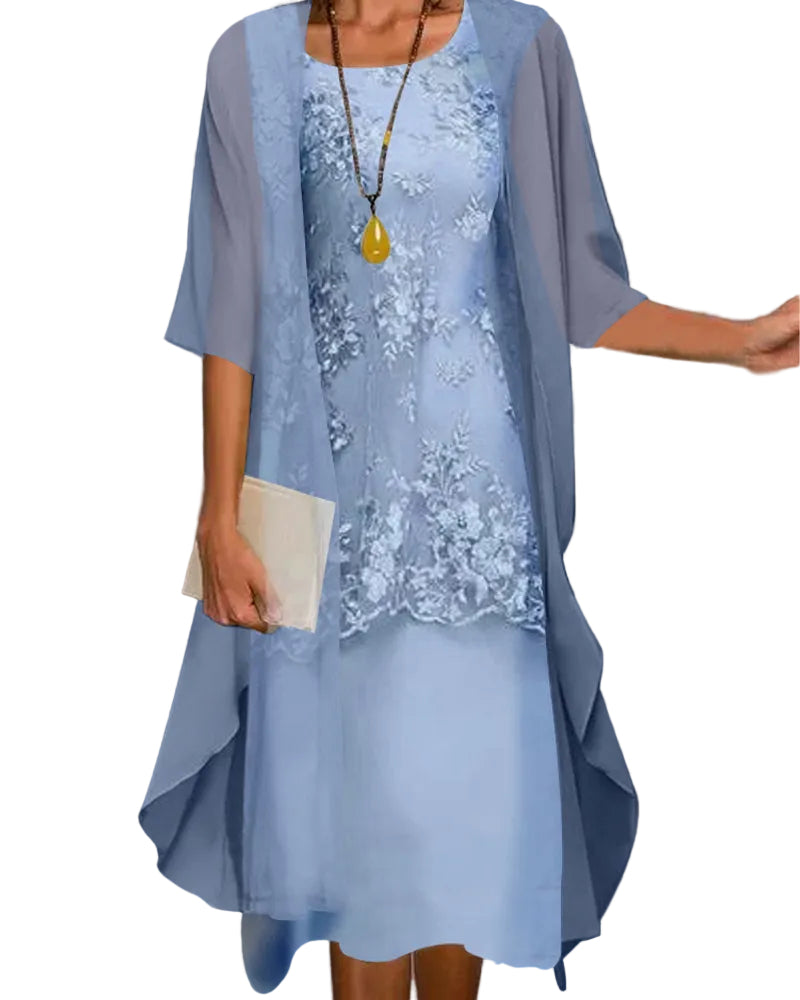 Robe Femme Midi Chic Deux Pièces 0