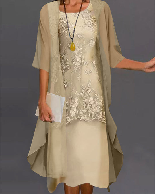 Robe Femme Midi Chic Deux Pièces 1