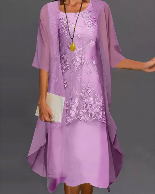 Robe Femme Midi Chic Deux Pièces 2