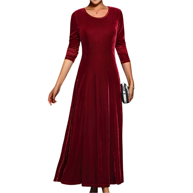 Robe Femme Midi Manches Longues Polyester Casual 0
