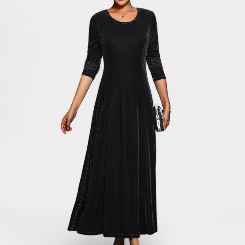 Robe Femme Midi Manches Longues Polyester Casual 3