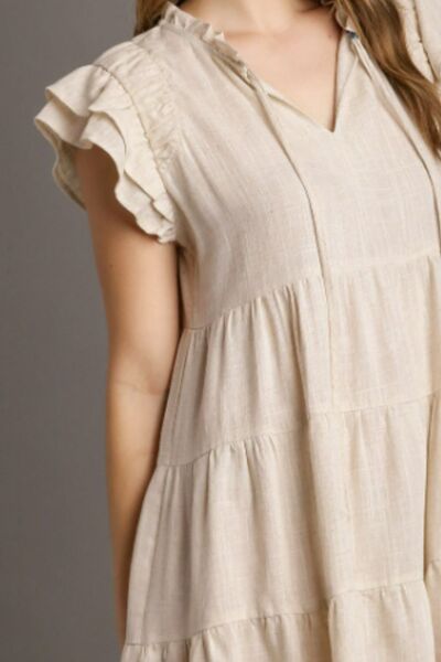 Robe Femme Mini A-Ligne Lin Léger Pour Été 2
