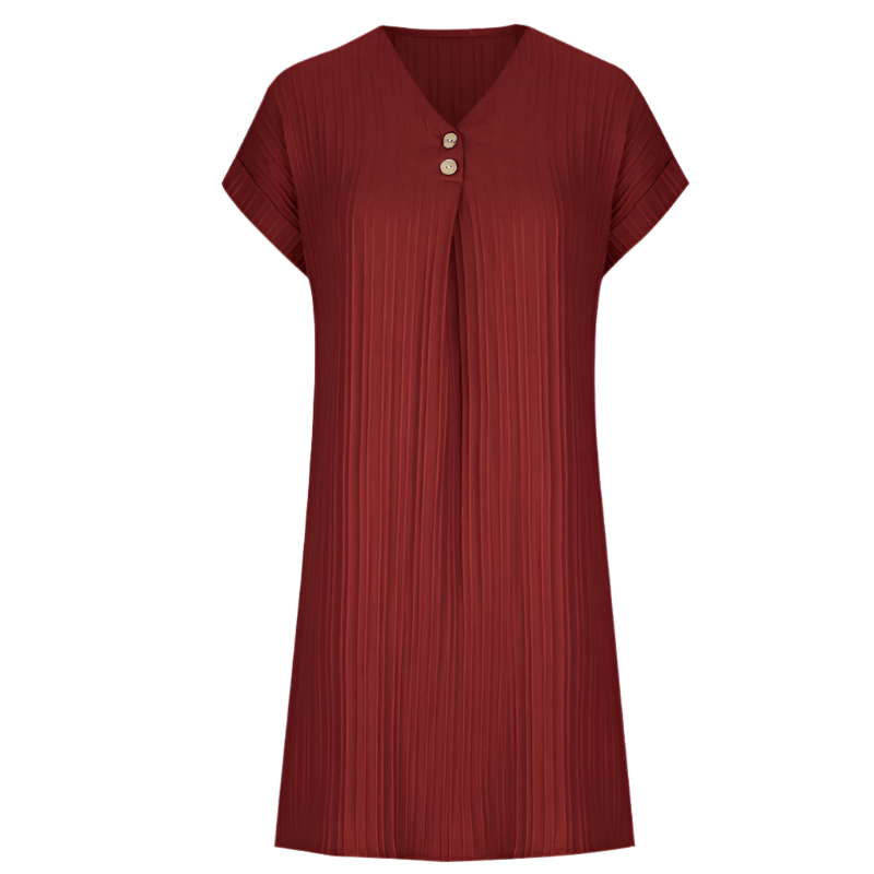 Robe Femme Mini Col en V Design Minimaliste Polyester 0