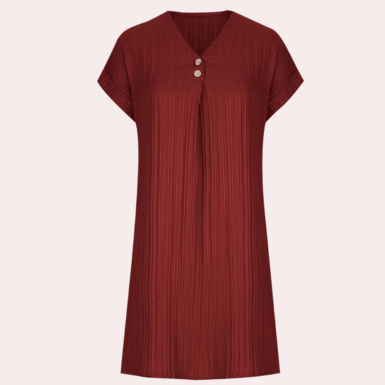 Robe Femme Mini Col en V Design Minimaliste Polyester 0