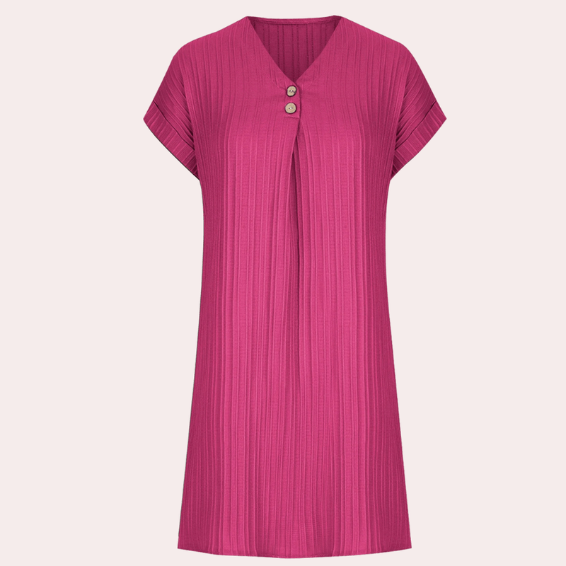 Robe Femme Mini Col en V Design Minimaliste Polyester 2