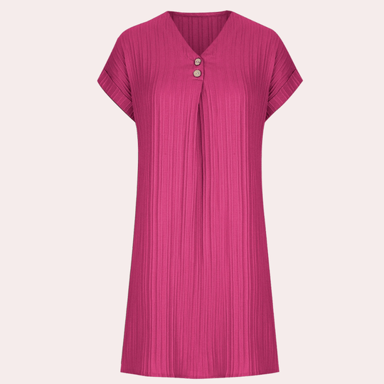 Robe Femme Mini Col en V Design Minimaliste Polyester 2