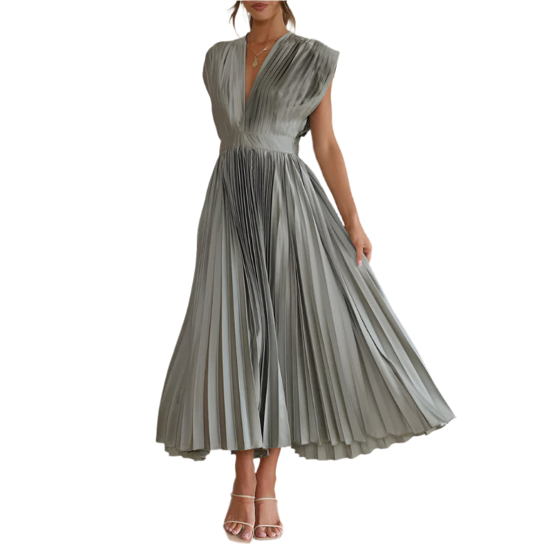 Robe Femme Moderne à Col V Sans Manches 0