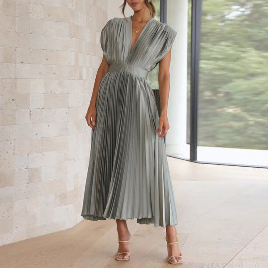 Robe Femme Moderne à Col V Sans Manches 1
