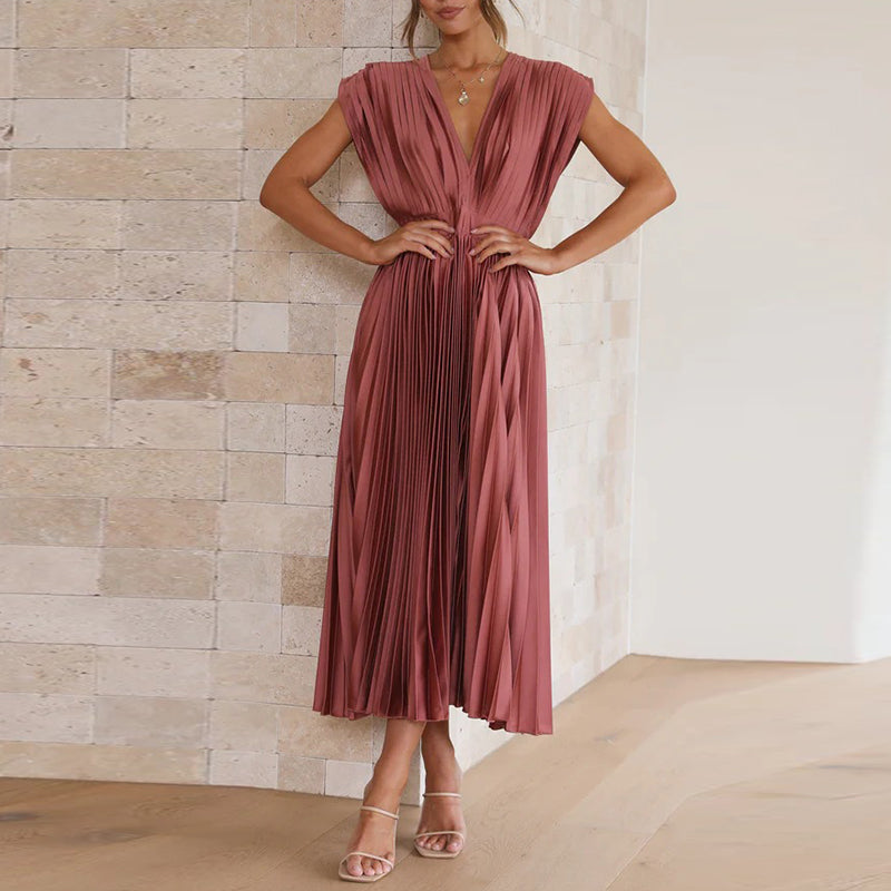 Robe Femme Moderne à Col V Sans Manches 2