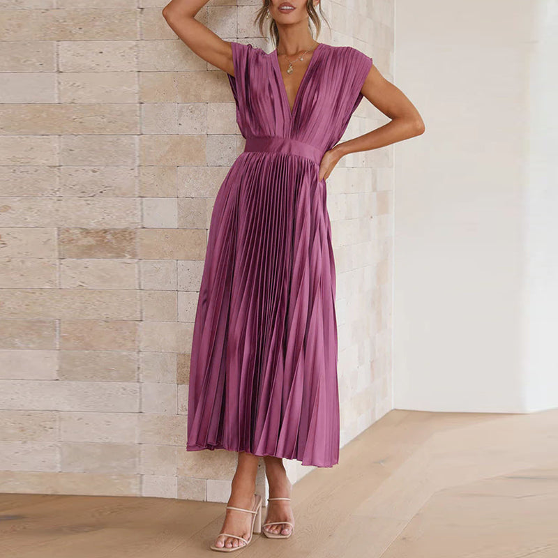 Robe Femme Moderne à Col V Sans Manches 4