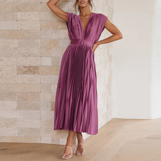 Robe Femme Moderne à Col V Sans Manches 4