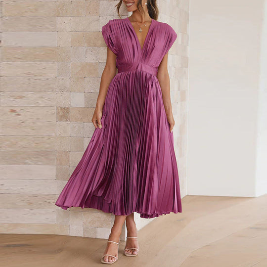 Robe Femme Moderne à Col V Sans Manches 5