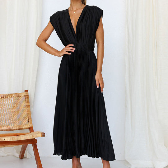 Robe Femme Moderne à Col V Sans Manches 6
